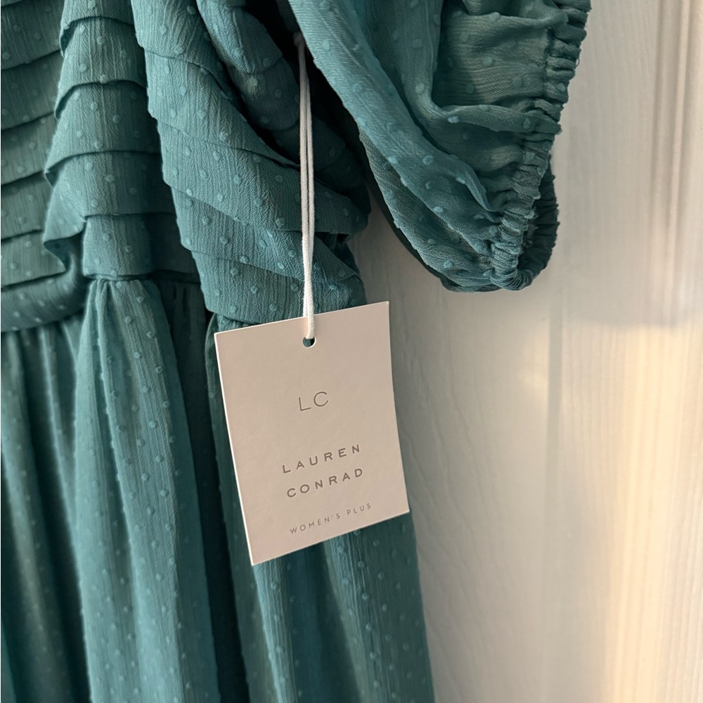 NWT 🪬Teal LC Lauren Conrad 2X Sleeved Dress - Picture 6 of 14